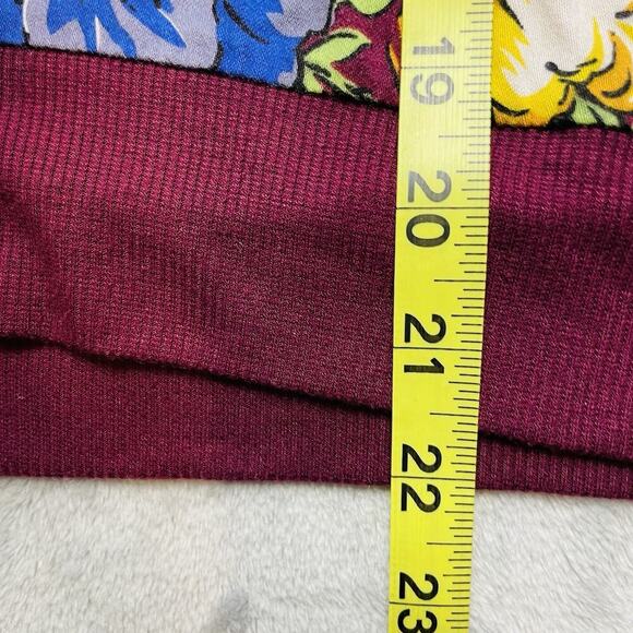 Tiny Anthropologie Ashlee Top Womens M Burgundy Floral V-Neck 3/4 Sleeve Boho - Picture 6 of 8